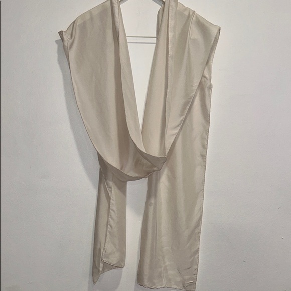 COS Elegant Cream silk Scarf - Picture 1 of 3